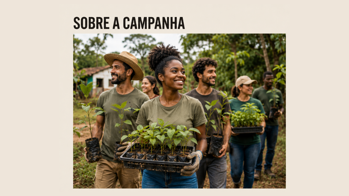 Material visual da campanha sobre conscientização ambiental